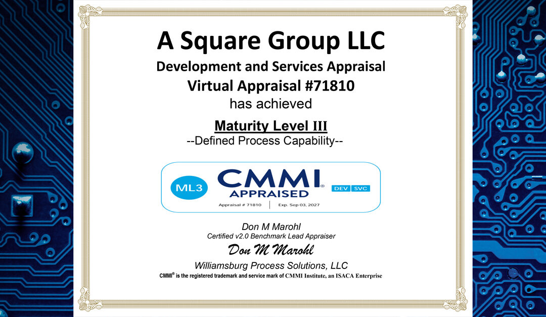 ASG Achieves CMMI Level 3 Certification